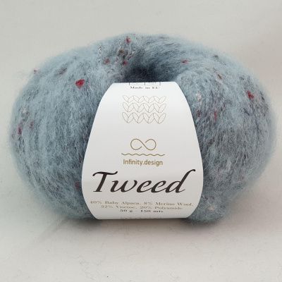 Infinity Design Tweed (7710 мятно-голубой) 40% бэби альпака, 8% мериносовая шерсть, 32% вискоза, 20% полиамид 50 гр/150 м