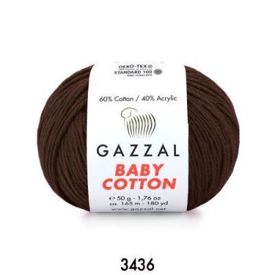 GAZZAL  BABY COTTON   3436  - 60% Хлопок, 40% Акрил 50 г/165 м